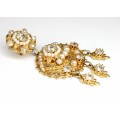 cercei victorian revival. perle & cristale. gold plated